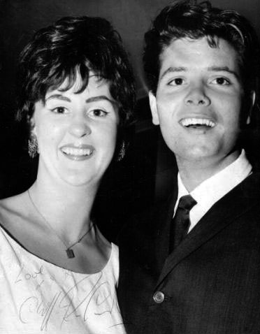 Lorayne Ensor (now Tennet) with Cliff Richard at the Colony Restaurant in 1961